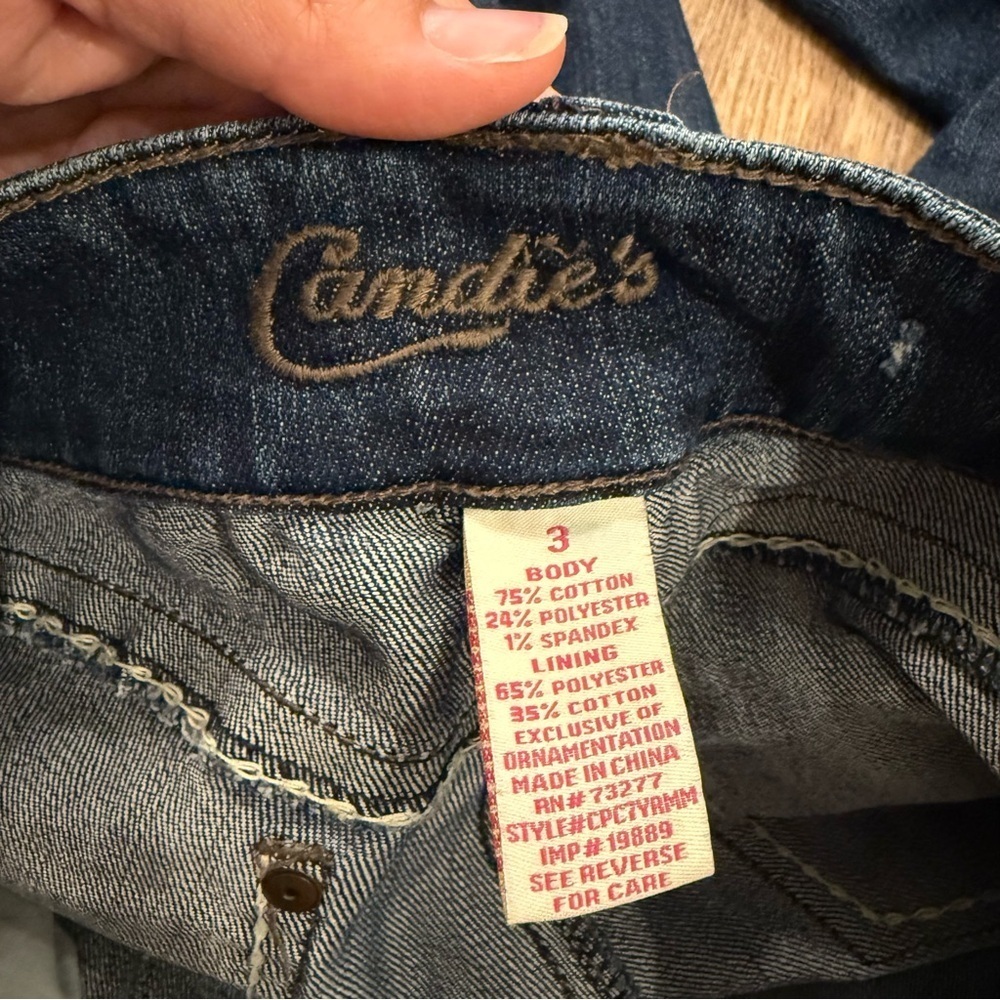 Candies Y2K Low Rise Jeans Women’s 29 Embroidered Accents Distressed Grunge Boot - Picture 5 of 10